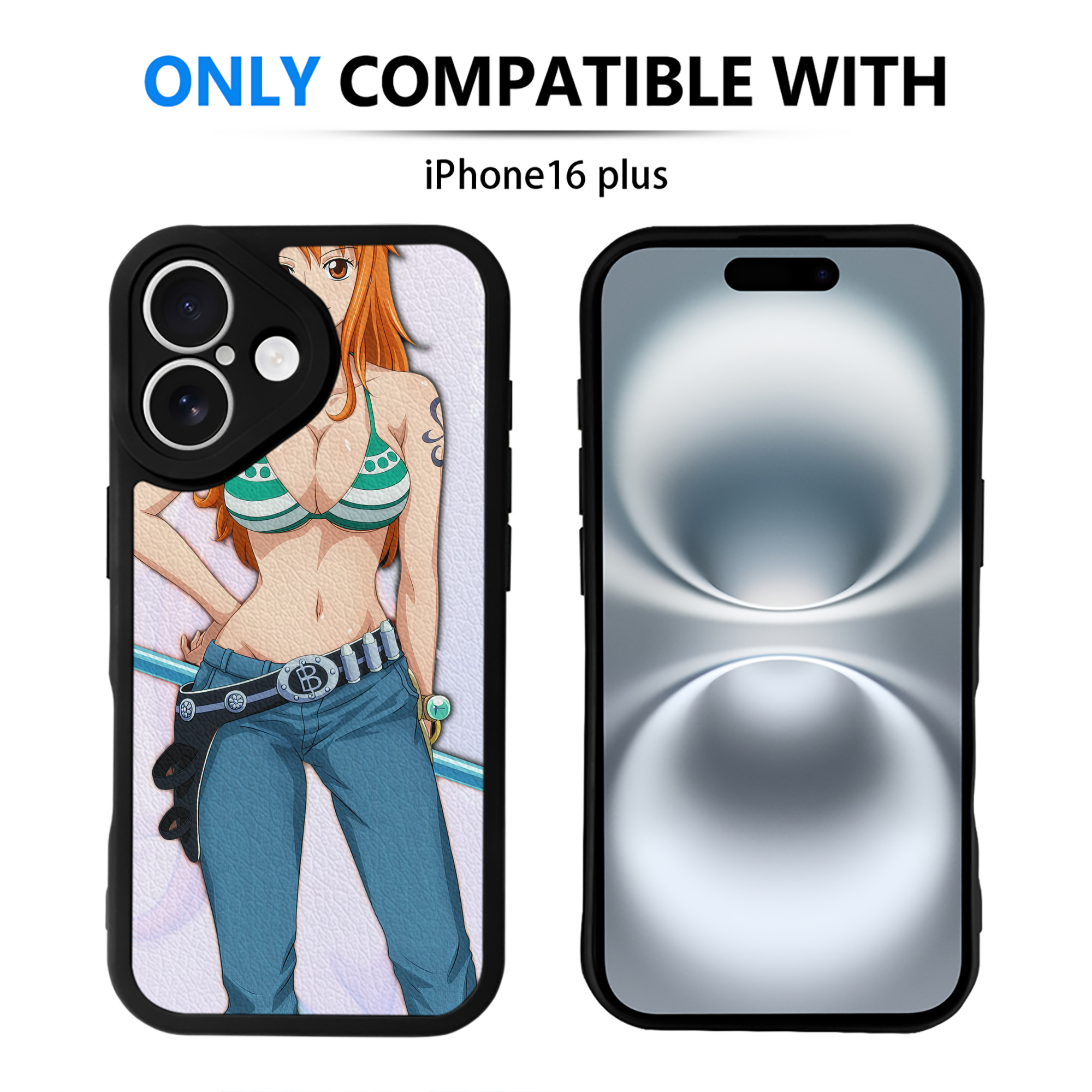 （画像用） ワンピース ONE PIECE 【iPhone 16シリーズ対応】シリコンスマホケース（レザー調） 材質：シリコン